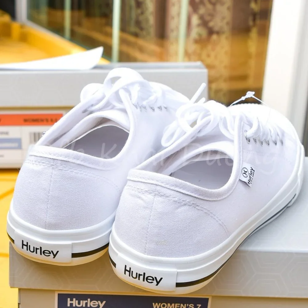 Hurley Ladies' Lace-Up Canvas Shoe‎ White